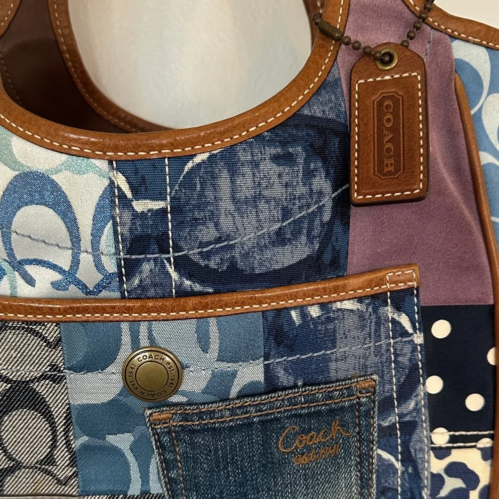 Coach Patchwork Shoulder Tote RARE - Picture 3 of 16